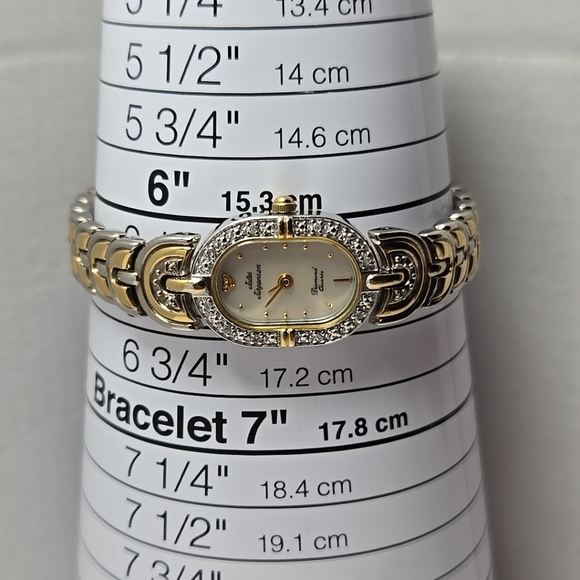 Womens Jules Jurgensen Diamond Watch Gold Silver Two Toned Bracelet New Battery - Picture 6 of 10